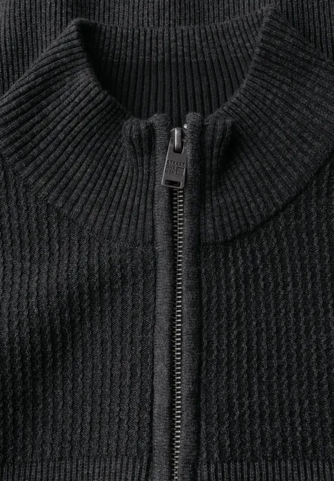 Two-Tone Strukturjacke anthra grey melange