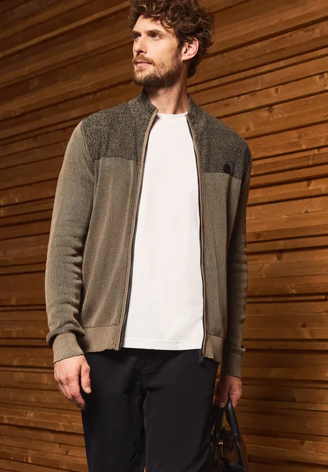 Two-Tone Strukturjacke dull brown