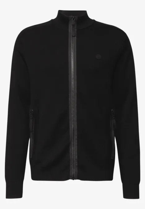 Strickjacke mit Stehkragen Black