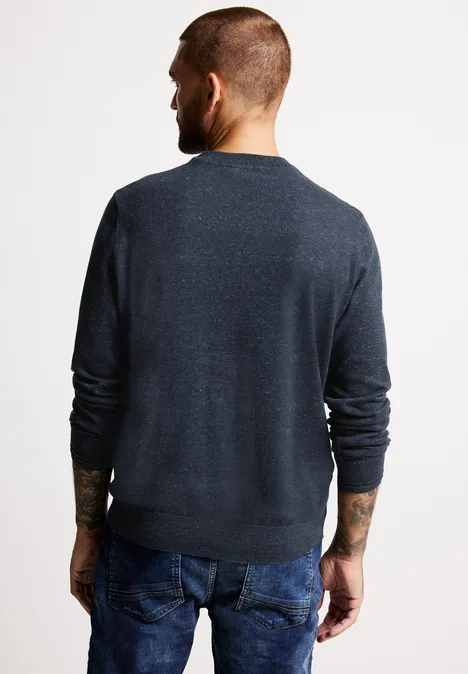 Pull basique à aspect chiné eclipse blue melange