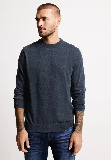 Pull basique à aspect chiné eclipse blue melange