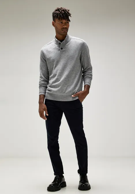 Pull-over en tricot troyer stone grey melange