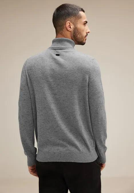 Pull-over basique à col montant stone grey melange