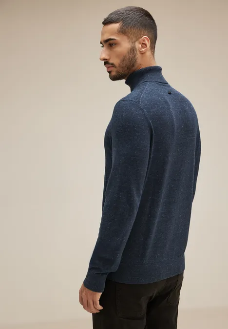Pull-over basique à col montant eclipse blue melange