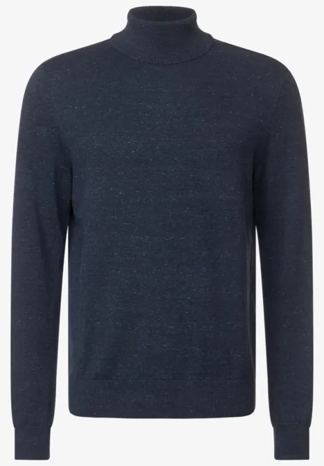 Pull-over basique à col montant eclipse blue melange
