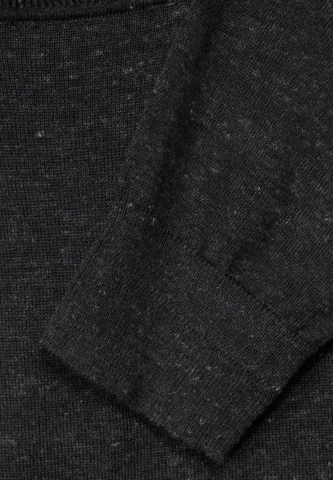 Pull-over basique à col montant anthra grey melange