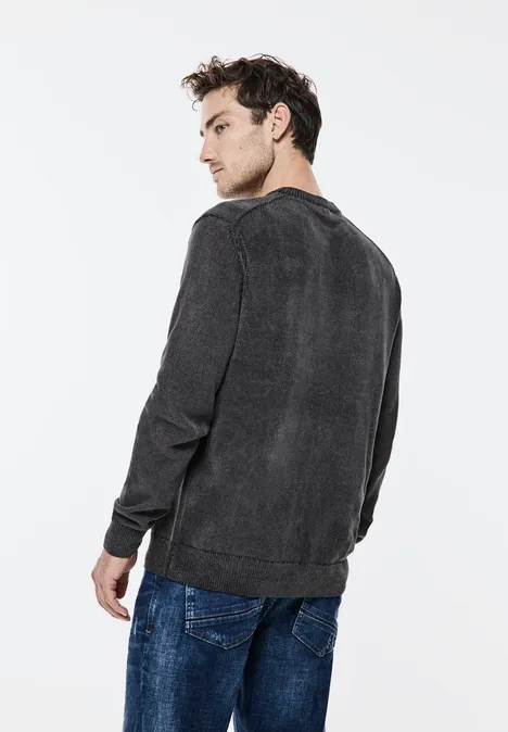 Pull en tricot à col rond Black