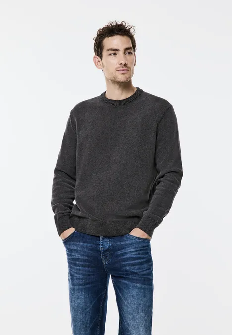 Pull en tricot à col rond Black