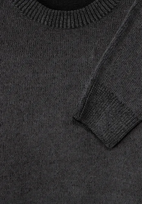Pull en tricot à col rond Black