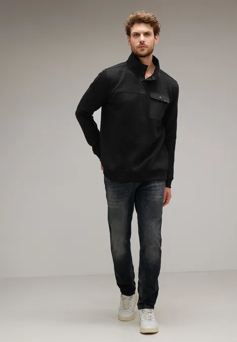 Pull troyer dans un mélange de matières Black
