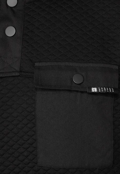 Pull troyer dans un mélange de matières Black