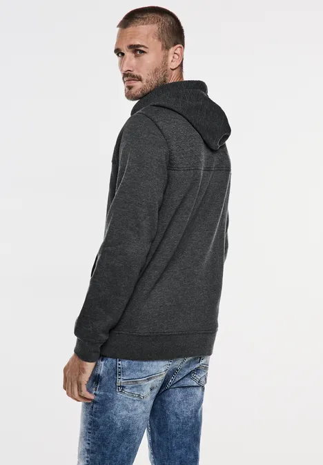 Trui met structuurmix anthra grey melange