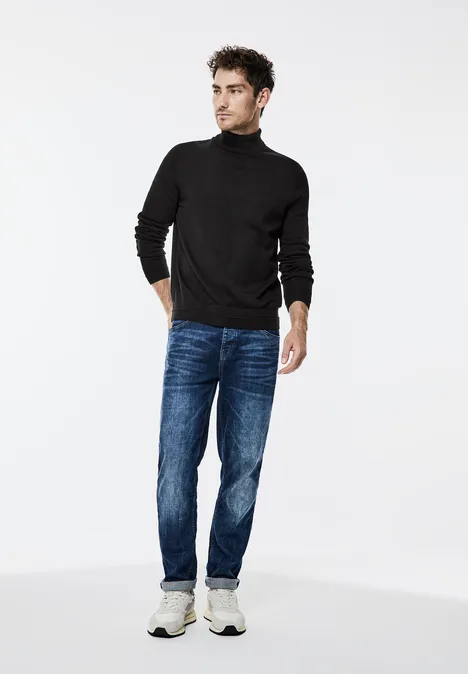 Pull-over à col montant Black