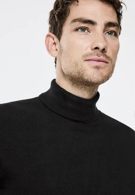 Pull-over à col montant Black