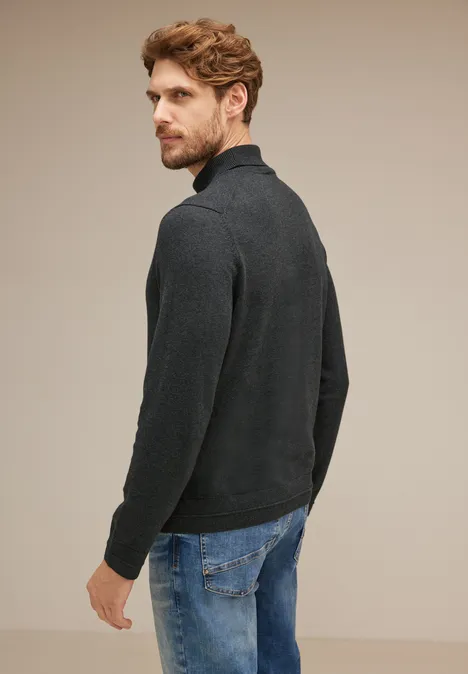 Pull-over à col montant anthra grey melange