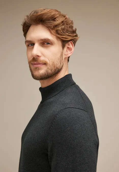 Pull-over à col montant anthra grey melange