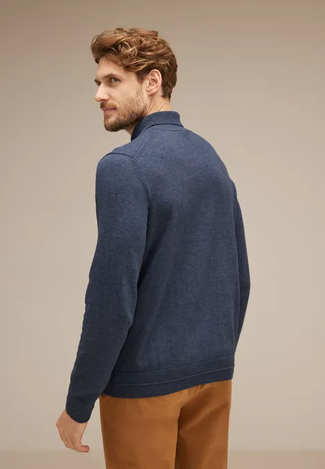 Pull-over à col montant dusty nordic blue