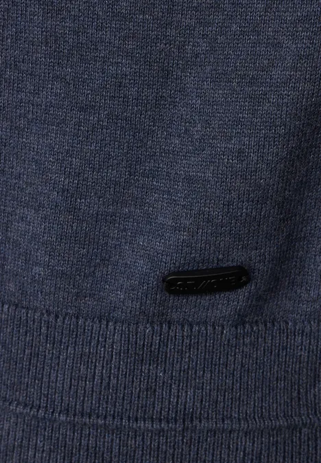 Pull-over à col montant dusty nordic blue