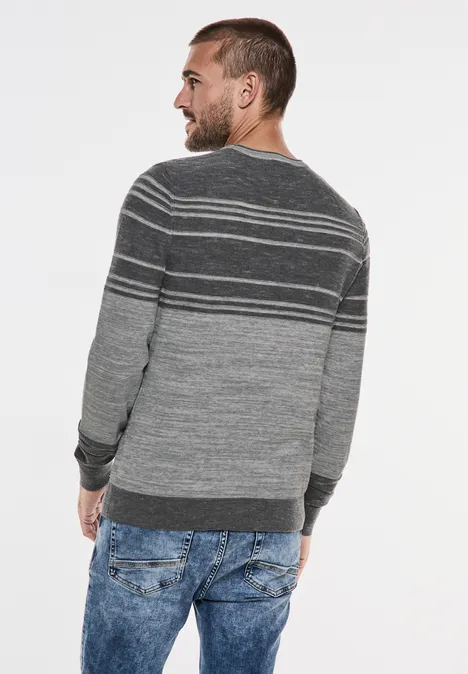 Pull en tricot bicolore stone grey melange