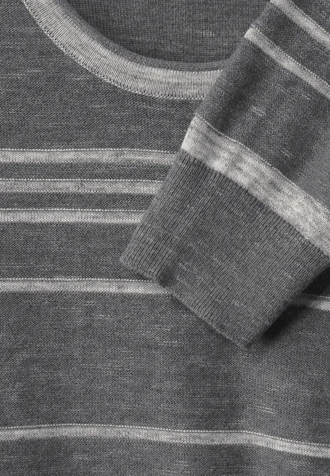 Pull en tricot bicolore stone grey melange