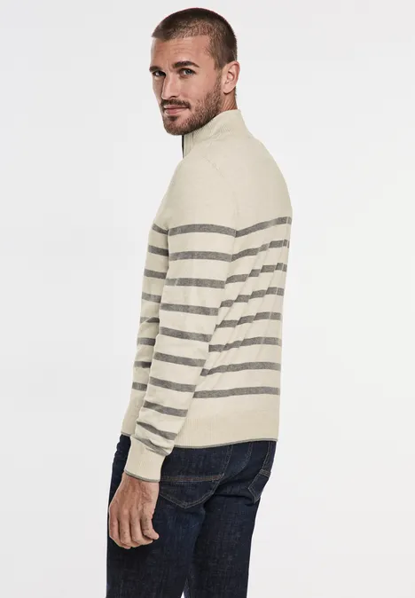 Troyer avec motif à rayures cream white