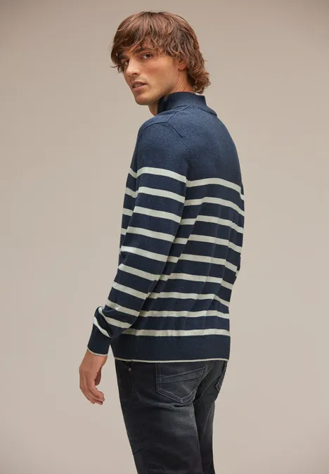 Troyer avec motif à rayures cosy blue ink