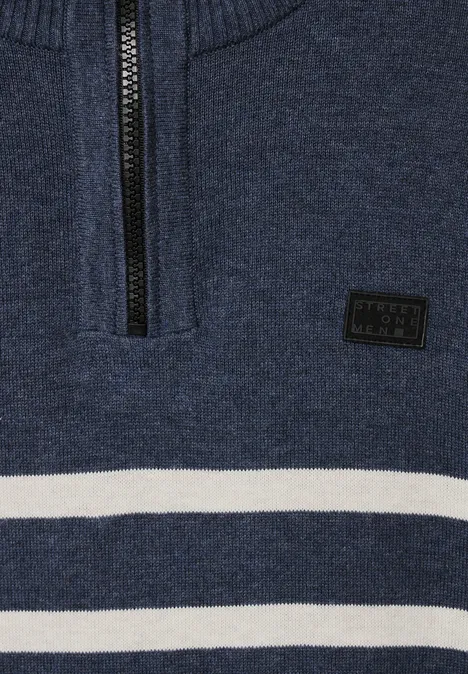 Troyer avec motif à rayures cosy blue ink