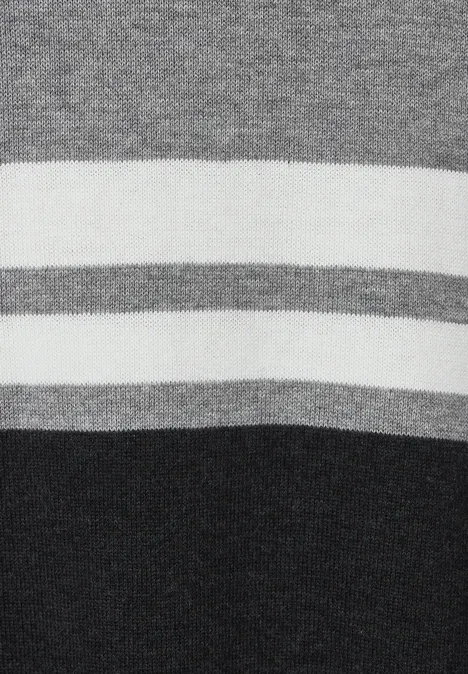Pull-over en tricot rayé anthra grey melange