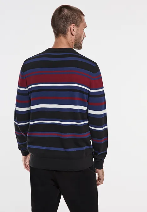 Pull-over à rayures en tricot fin true blue