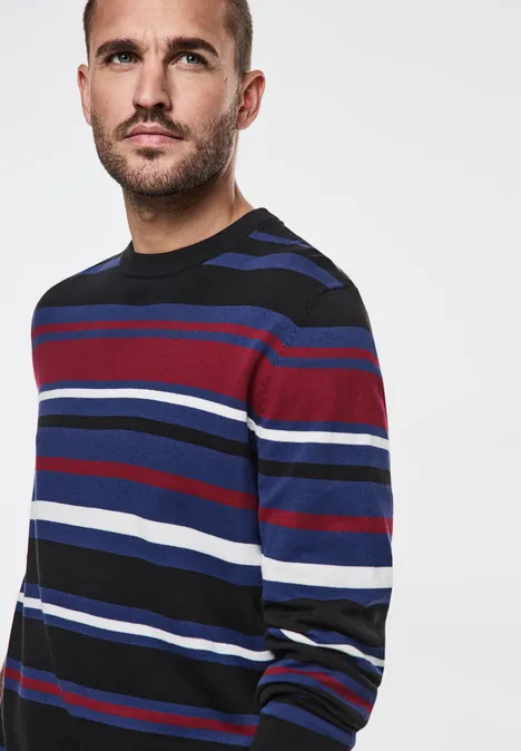 Pull-over à rayures en tricot fin true blue