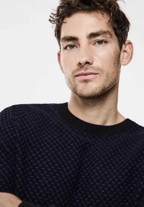 Pull-over en laine mélangée Black
