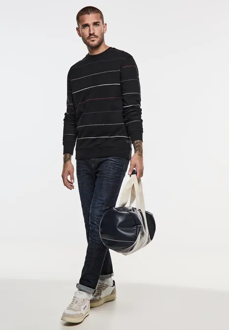 Sweatshirt met strepen Black