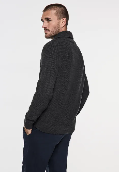 Pull-over avec motif en tricot anthra grey melange