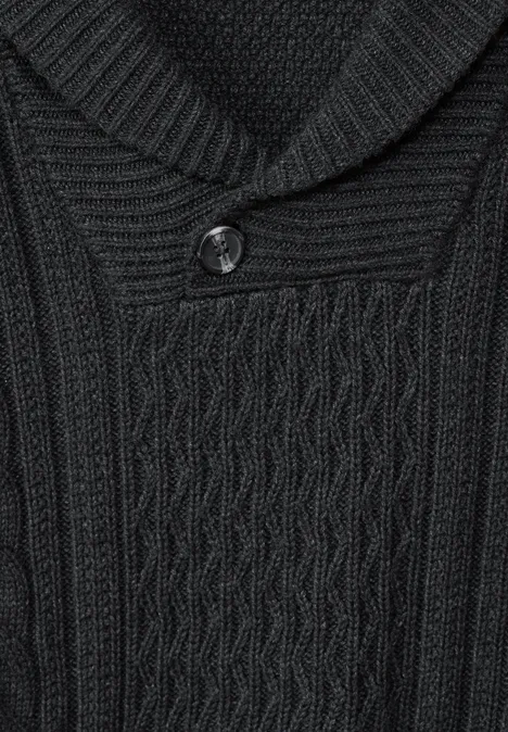 Pull-over avec motif en tricot anthra grey melange