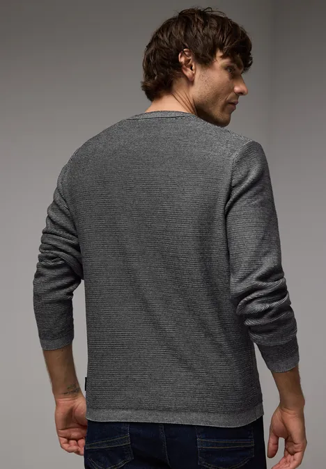 Pull fin en fil flammé carbon grey melange