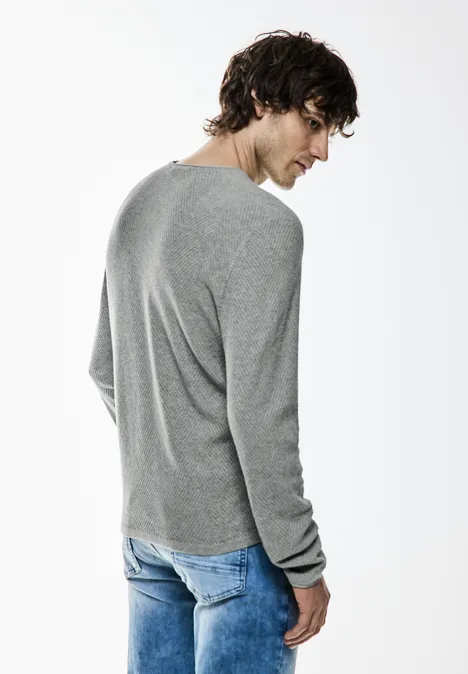 Pull-over avec structure en tricot cloud grey melange