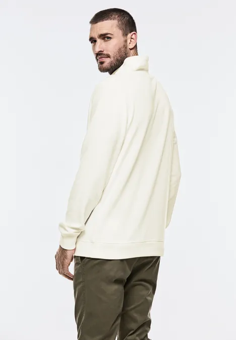 Lichte sjaalkraag van sweat pearl white