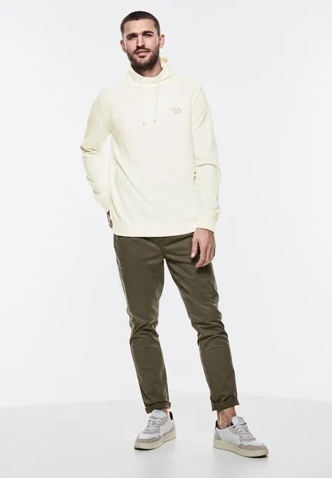 Lichte sjaalkraag van sweat pearl white