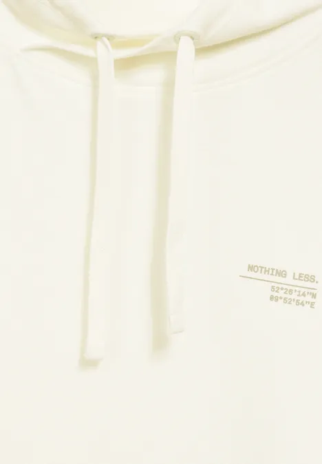 Lichte sjaalkraag van sweat pearl white