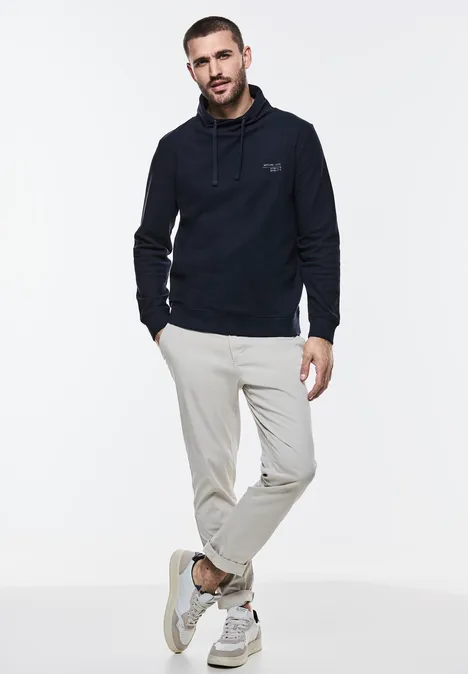 Lichte sjaalkraag van sweat dark maritime blue