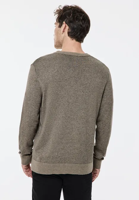 Trui in tweekleurige look timber brown melange