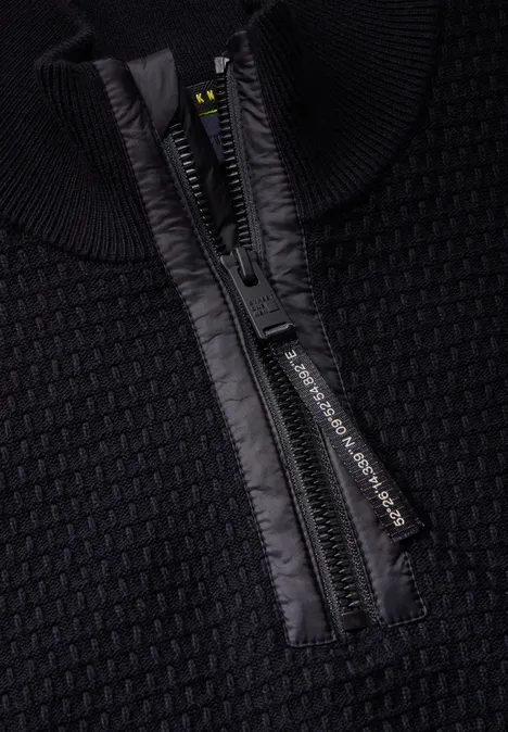 Pull mélange de matières Black