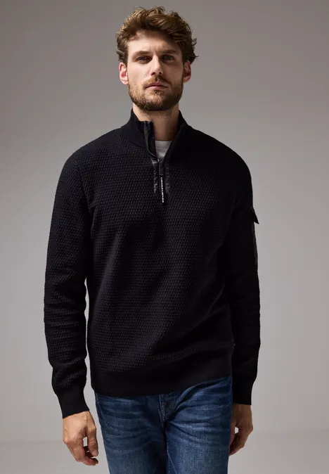 Pull mélange de matières Black