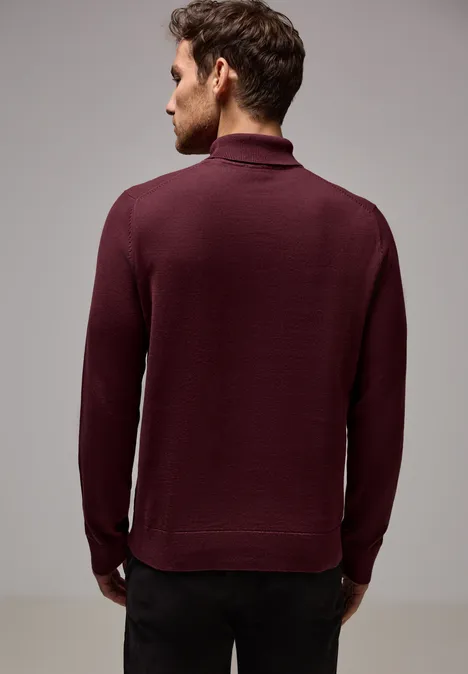 Pull à col roulé basique vintage red