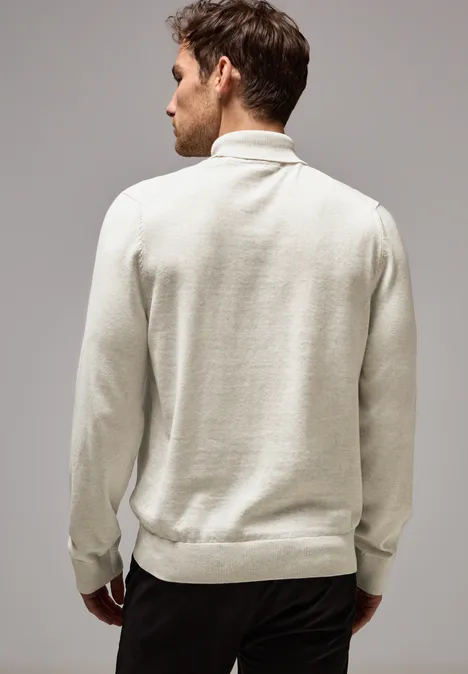 Pull à col roulé basique bright white