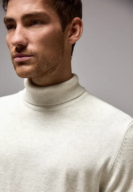 Pull à col roulé basique bright white