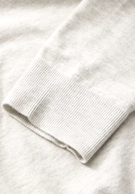 Fijn gebreid poloshirt frost grey melange