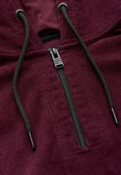 Hoodie en velours côtelé crimson red