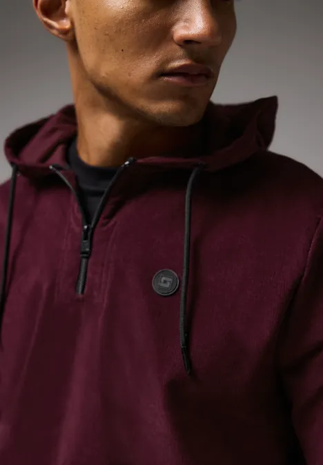 Hoodie en velours côtelé crimson red