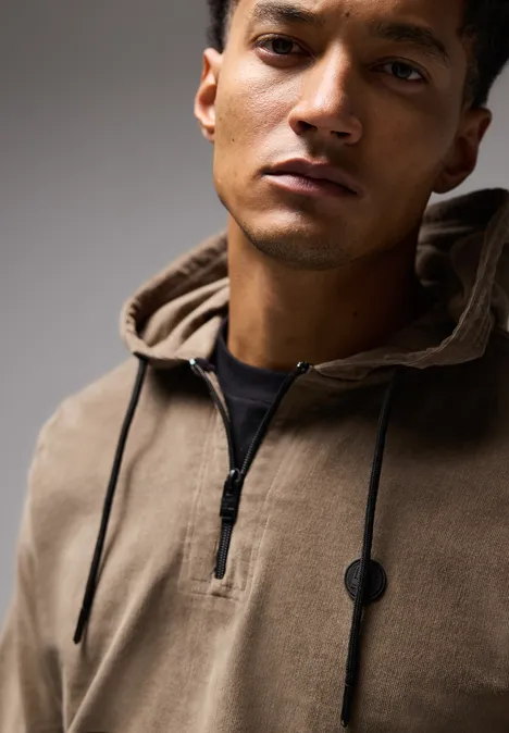 Cord-Hoodie mocha brown